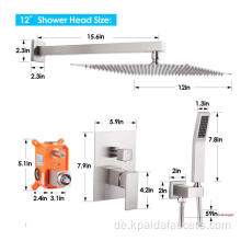 Messing Duscharmatur mit Niederschlagsplattenspray Kopf